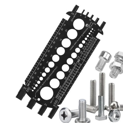 Portable Thread Checker Gauge - Metric & Imperial Screw Nut and Drill Bit Measuring Tool for Accurate Sizing