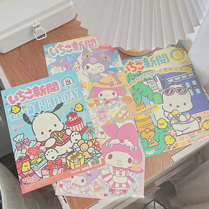 10PCS Sanrio Cartoon Monthly Posters – Cute Heart Room Decor for Teenagers, Dormitory, Bedroom & DIY Wall Decoration
