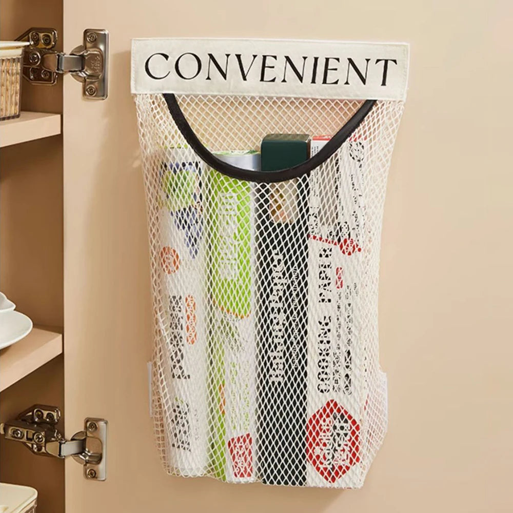 Wall-Mounted Hanging Mesh Storage Bag Organizer – Large-Capacity Kitchen Garbage & Storage Net, Space-Saving Home Tool (1–3PCS)