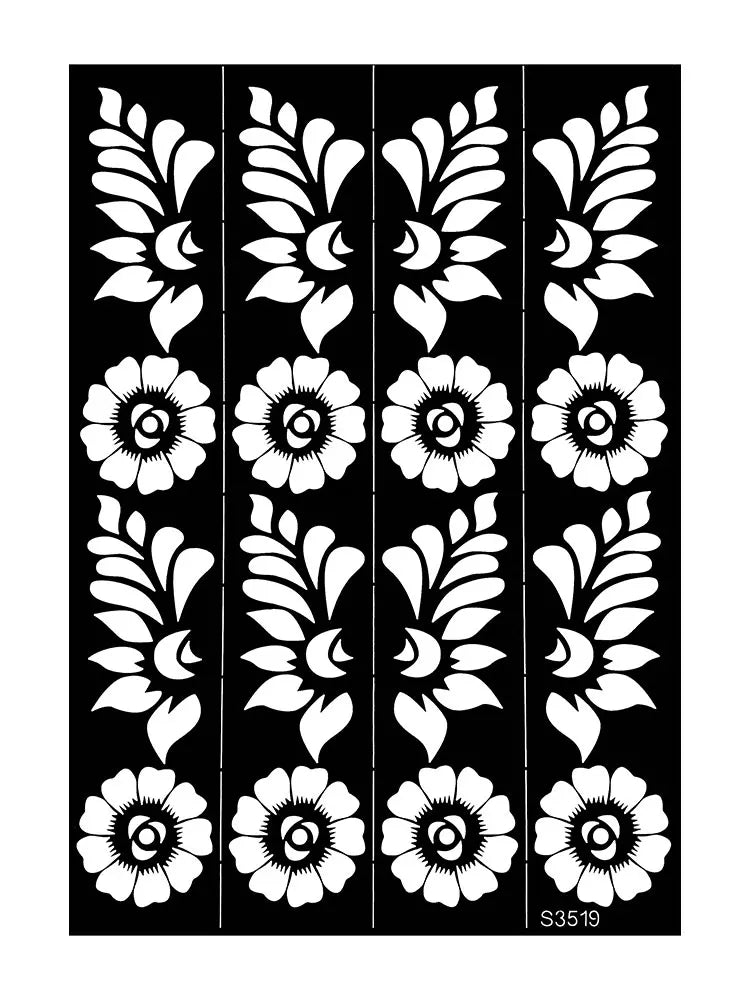 Reusable Henna Stencil Templates for Hand & Body – Floral Tattoo Stencils for Women, Weddings & Festivals Body Art Makeup Tools