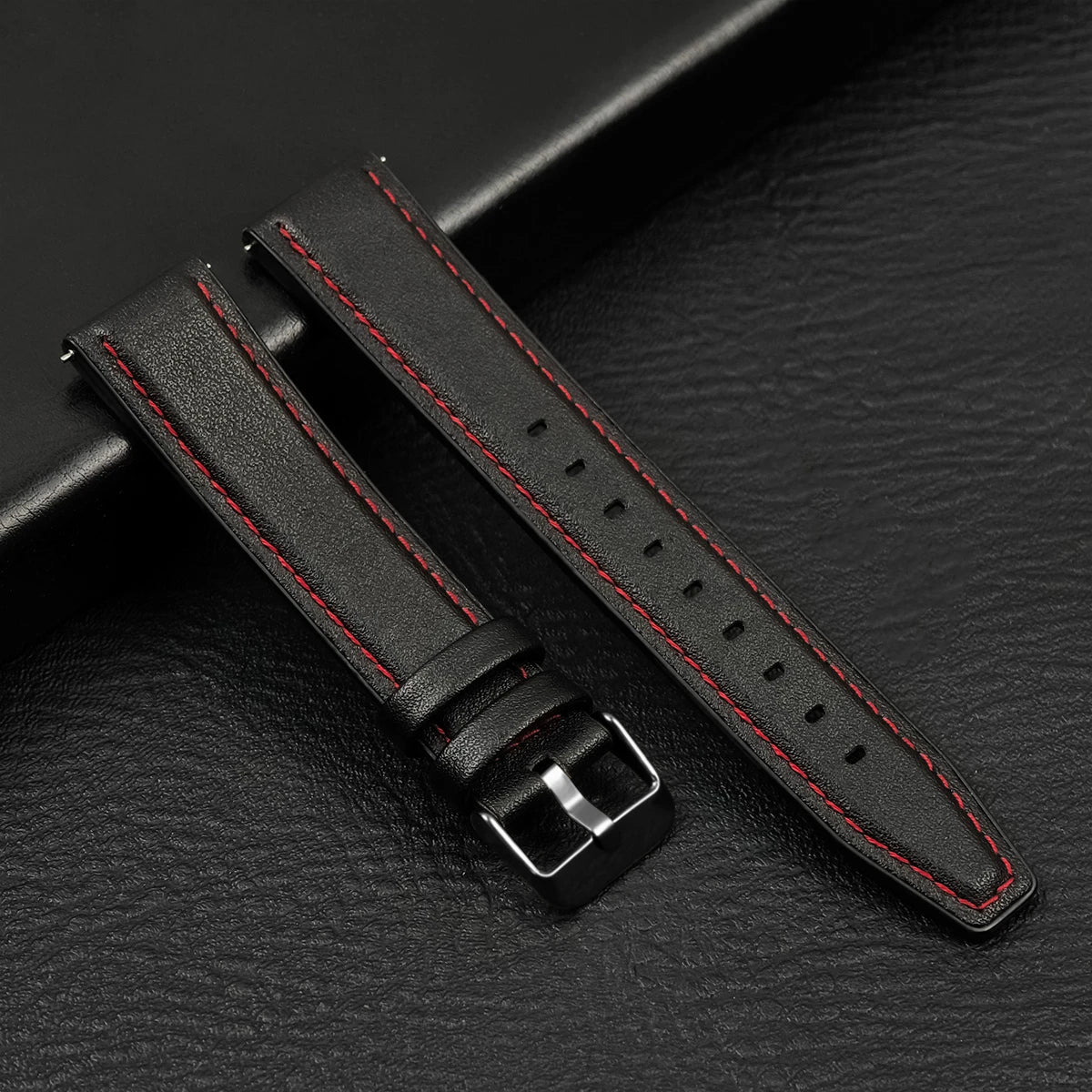 Leather Watch Strap 20mm/22mm - Vintage Replacement Band for Samsung Galaxy Watch 7/6/5/4 and Xiaomi Redmi Watch 3 Lite/Active