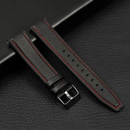 Leather Watch Strap 20mm/22mm - Vintage Replacement Band for Samsung Galaxy Watch 7/6/5/4 and Xiaomi Redmi Watch 3 Lite/Active