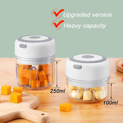 Electric Mini Garlic Chopper USB Meat Grinder - Sturdy Durable Garlic Masher Machine for Crushed Ginger and Vegetables - Kitchenware