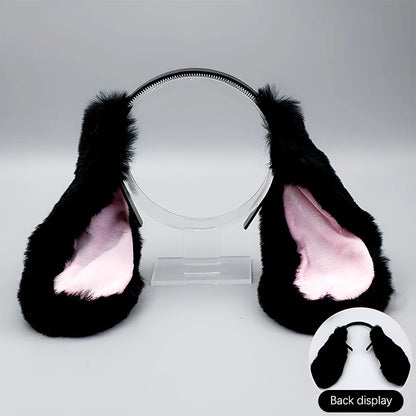Cute Bunny Ears Headband - Plush Rabbit Hair Hoop Cosplay Accessory for Adults & Parties