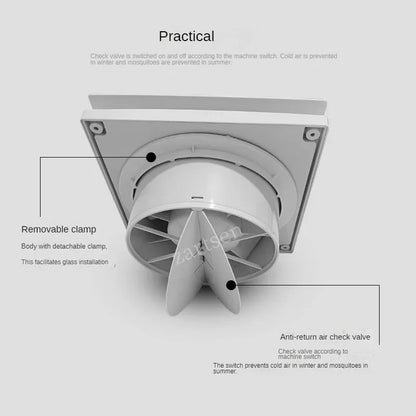 4 Inch High-Speed Exhaust Fan - Wall/Window Ventilator for Toilet, Kitchen & Bathroom with Remote Control