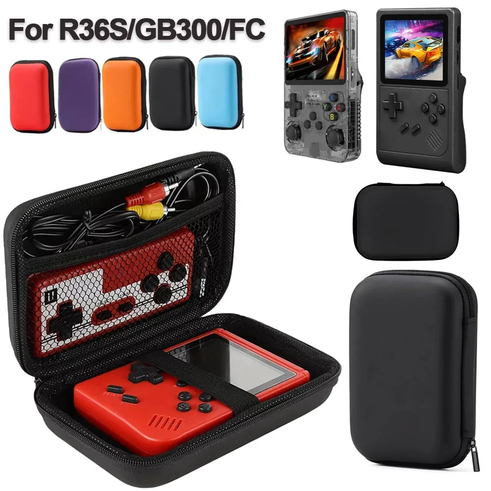 Carrying Case for R36S/GB300/FC/RG35XX Handheld Game Console – Portable Travel Storage Bag for Retro Mini Game Players