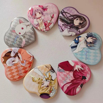 Madoka Magica Anime Cosplay Brooch - Metal Heart Backpack Pin Badge