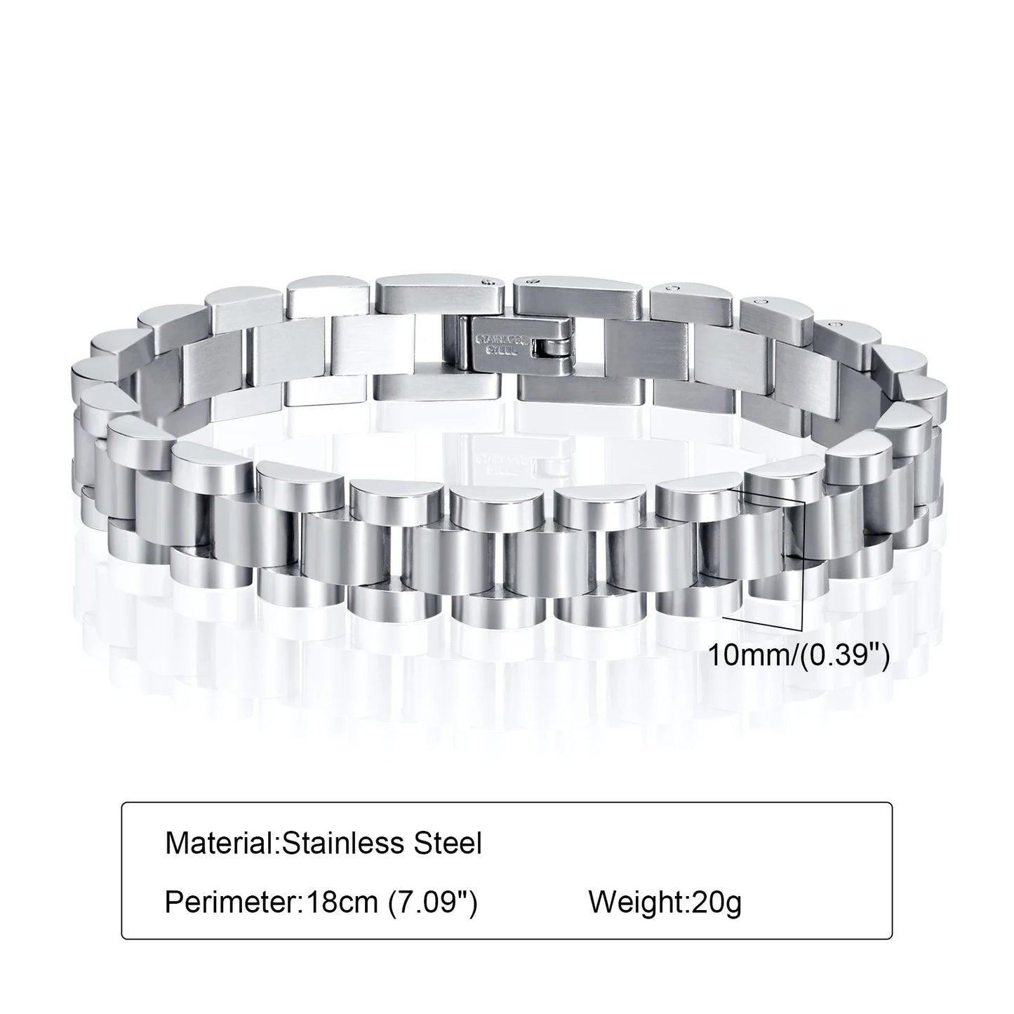 Vnox Stainless Steel Watchband Bracelet for Men & Women – Classic Link Chain Bangle Unisex Jewelry