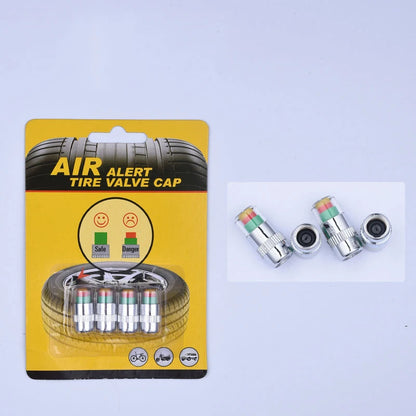 4/8PCS Motorcycle and Car Tire Pressure Monitor Valve Caps - Sensor Indicator Eye Alert for Auto Tire Pressure Inspection