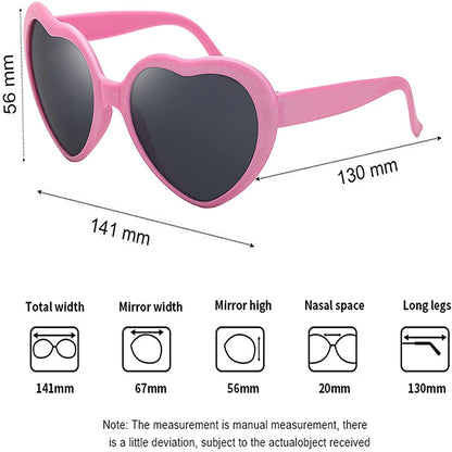 Women’s Fashion Heart-Shaped Glasses Watch - Nighttime Light Diffraction to Heart Shape, Stylish Female Sunglasses