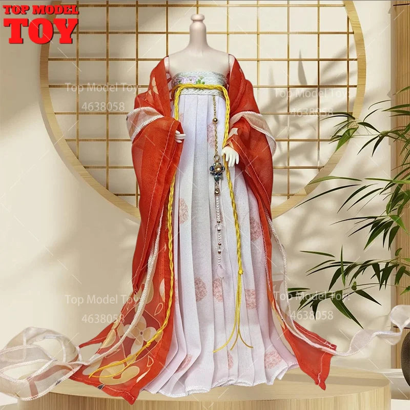 30cm 1/6 Doll Clothes – Style Printed Hanfu Outfit for 12" Female Action Figure Toy