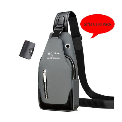 Men's Waterproof Oxford Chest Bag – Korean Style Casual Sport Crossbody Shoulder Messenger Bag