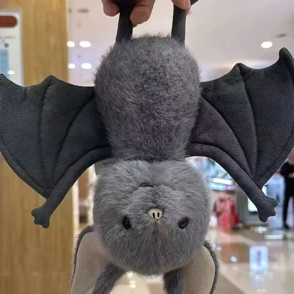 22cm Bat Plush Toy - Funny Cartoon Grey Bat Stuffed Animal for Car and Home Decor