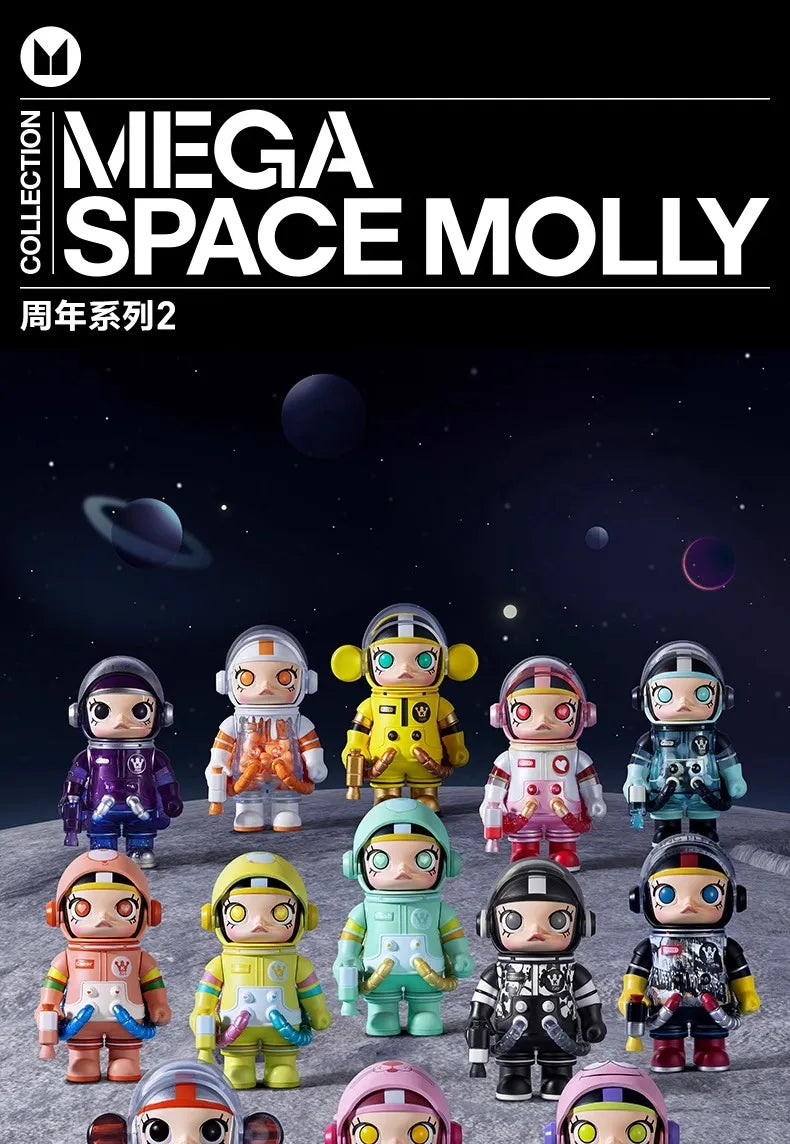 Popmart Mega Collection Space Molly 2.0 Blind Box – 100% Anniversary Replica Guess Package Collectible Figures