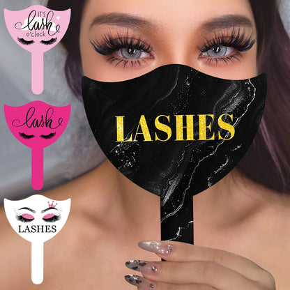 2PCS Eyelash Technician Photo Prop Cards — Soft PVC Handheld Lash Beauty Display Tools for Salon & Social Media