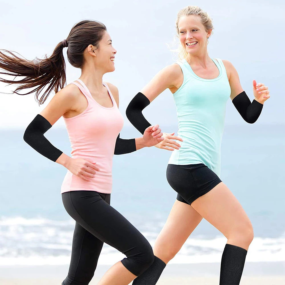 Women’s Arm Slimming Compression Sleeves – Upper Arm Shaper Wrap for Toning & Support