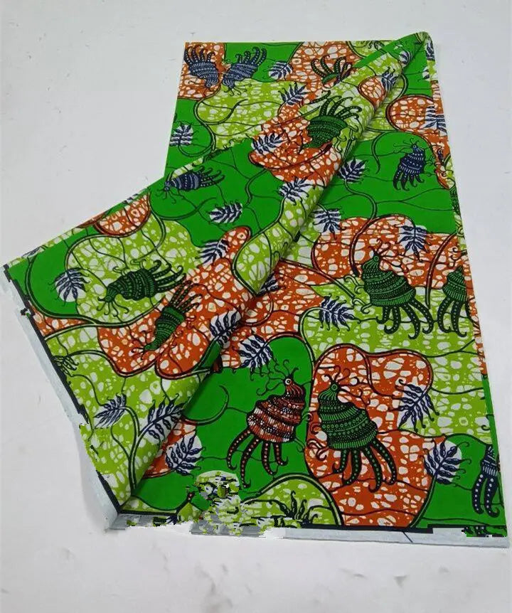 African Wax Print Fabric 6 Yards - Ghana Kente Design Ankara Kitenge Pagne