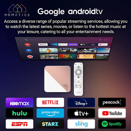 HOMATICS Box R 4K Plus TV Box - Android TV 12, Amlogic S905X4, 4GB/32GB, Netflix, DTS, Dolby Audio, WiFi6, BT5.0