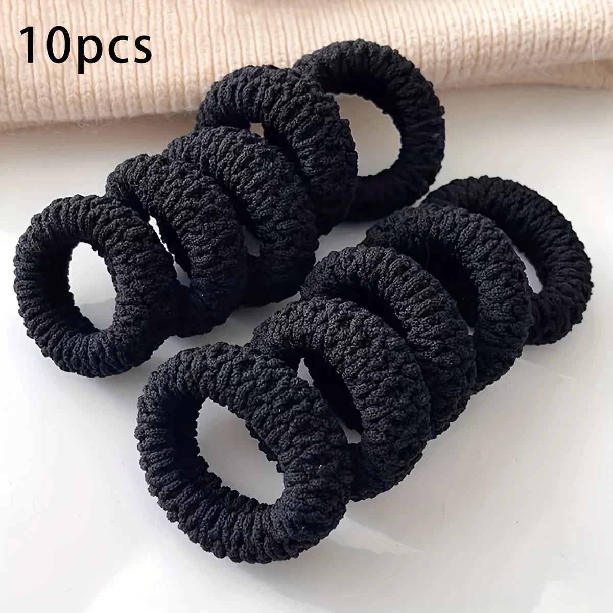 10PCS Wide Thick Hair Ties - Durable Elastic Ponytail & Bun Holders