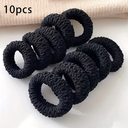 10PCS Wide Thick Hair Ties - Durable Elastic Ponytail & Bun Holders
