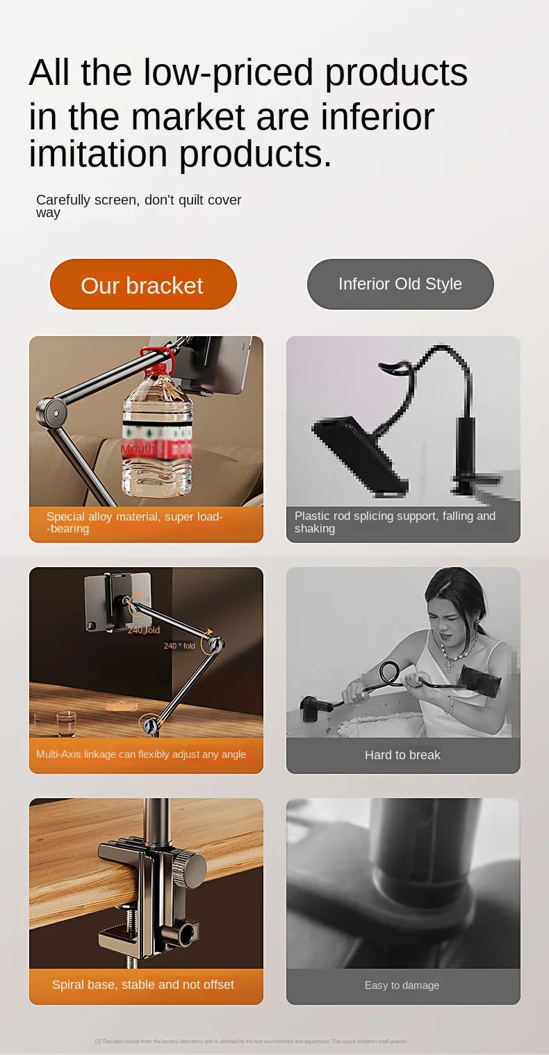 Desktop Mobile Phone Holder – Bed Clip, Bedside Lazy Folding Cantilever Bracket for Apple, Samsung, iPad, and Tablet