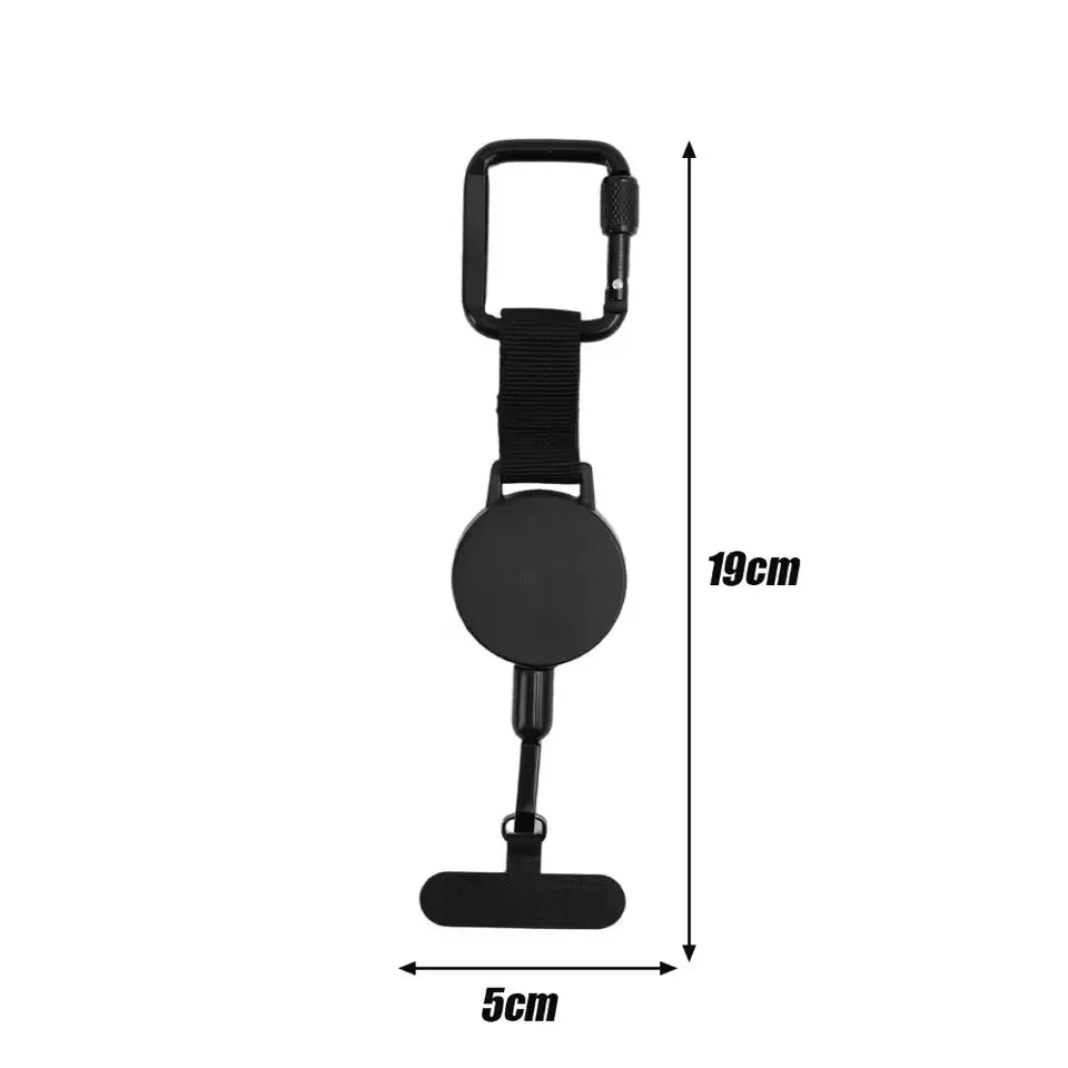 Retractable Anti-Theft Phone Lanyard Strap – Anti-Drop Safety Holder with Carabiner for Hiking, Cycling & Climbing Protection