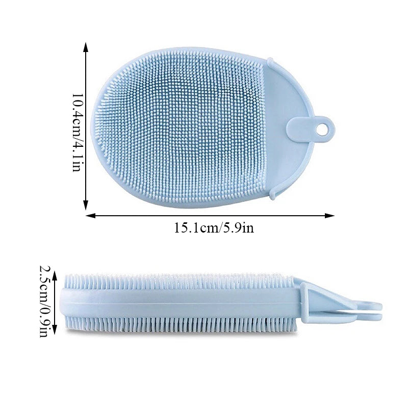 Exfoliating Silicone Bristle Sponge – Dead Skin Scrubber & Scalp Massager Bath Brush