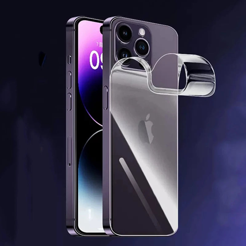 Hydrogel Film Back Screen Protector for iPhone 13 Mini, 12, 13 Pro Max, 14 Pro, 15 Pro Max & 16 Pro Max – Not Glass