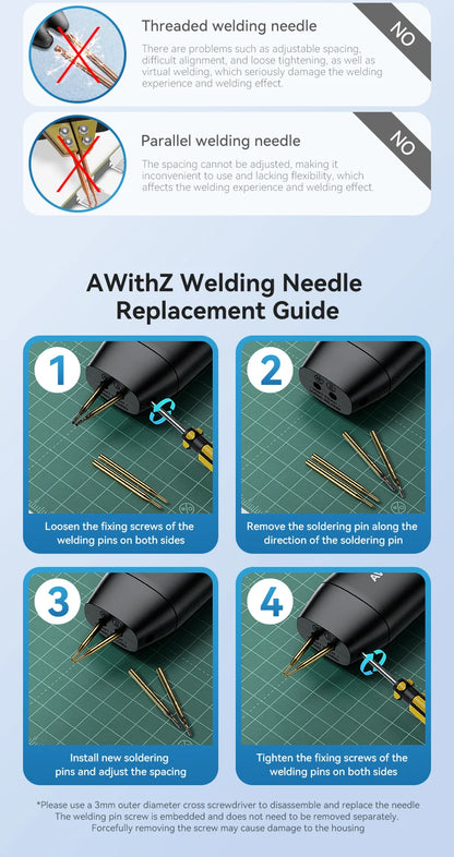 AWithZ Portable Handheld Spot Welder – DIY 90-Gear Adjustable Welding Machine for 18650 Lithium Batteries
