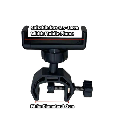 Universal C-Clip Phone Holder - 360° Rotating Mount for Boom Arms and Microphone Stands