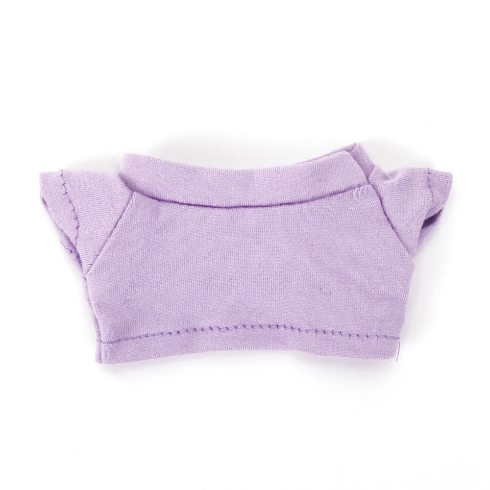 Cotton Short-Sleeve Labubu Doll Clothes – 14-17cm Solid Color T-Shirt Dress-Up Accessories for Plush DIY Toys