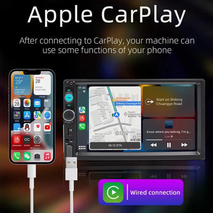 7-Inch 1-DIN Car Stereo - Touchscreen Radio with Bluetooth, Apple & Android CarPlay and Backup Camera Support