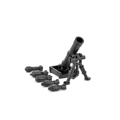 Military Building Blocks Soldier Set - Tactical Weapons Figures with Gatling Gun, Rifle, Mortar & Accessories Toy Kit