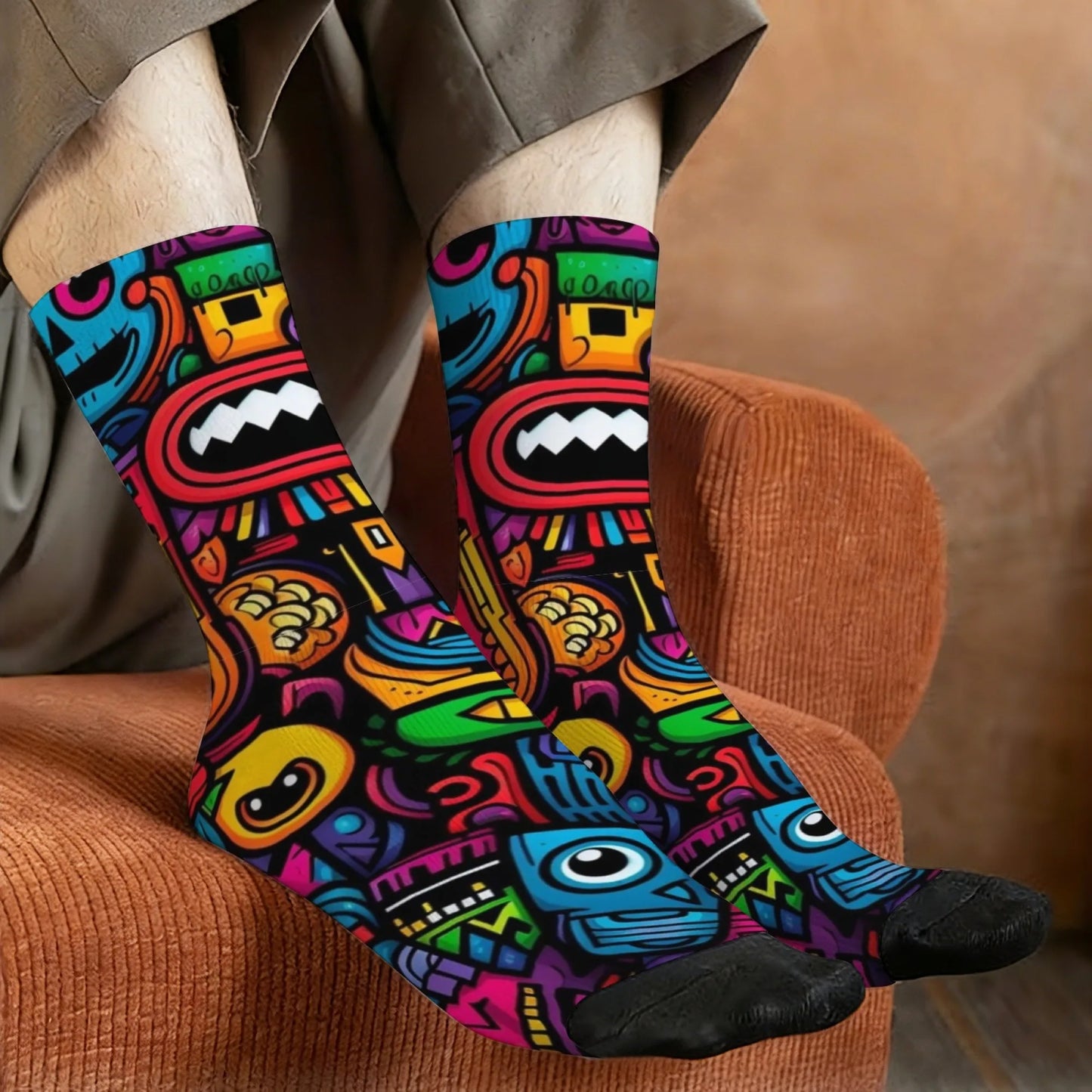 Cartoon Harajuku Men's Socks - Breathable Non-Slip Streetwear & Sports Socks