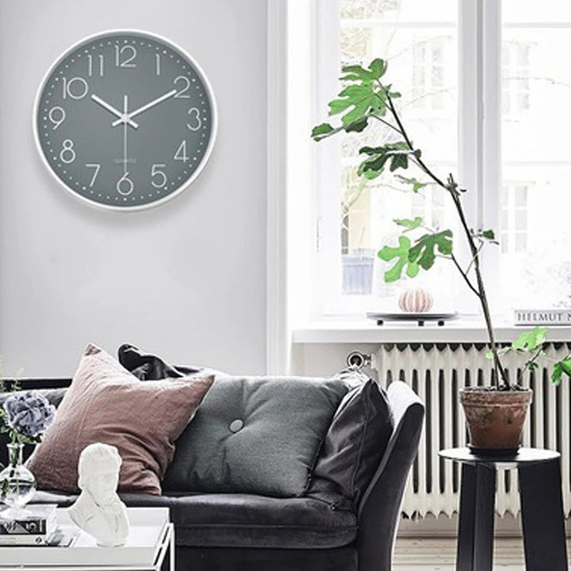 8-Inch Silent Quartz Wall Clock – Hole-Free Minimalist Cubic Digital Clock for Living Room & Bedroom Decor