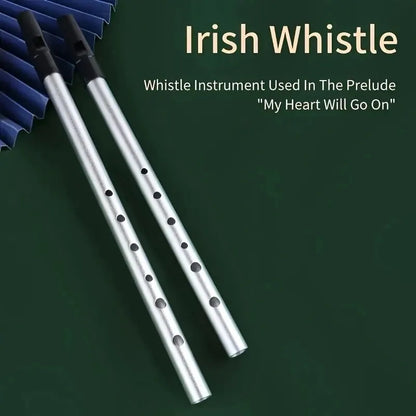 Miwayer Authentic Irish Tin Whistle Flute – C/D Key Penny Whistle with 6 Holes for Traditional Irish Music