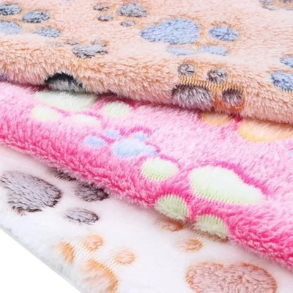 Cute Fleece Pet Bed Mat Cover - Soft Warm Blanket Towel for Small Medium Large Dogs & Cats