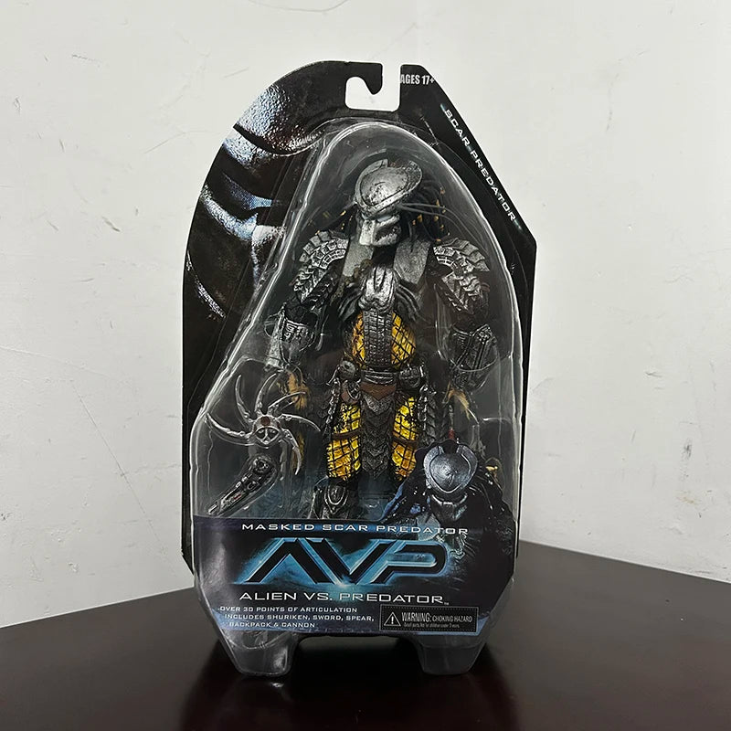 Celtic Predator Masked Action Figure — Movable Alien Toy Collectible Model for Kids and Fans