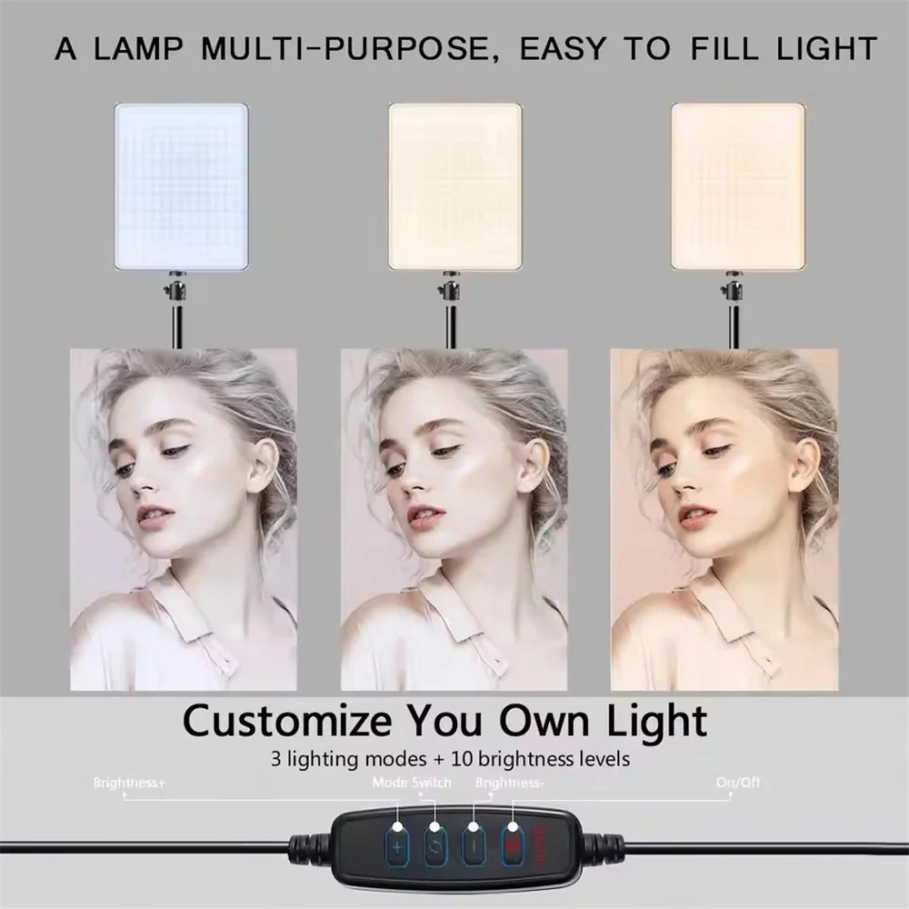 BSLIUFANG LED Photography Light with Scissor Arm Stand – Selfie Ring Light for Zoom, YouTube, Live Streaming & Conference Lighting Setup