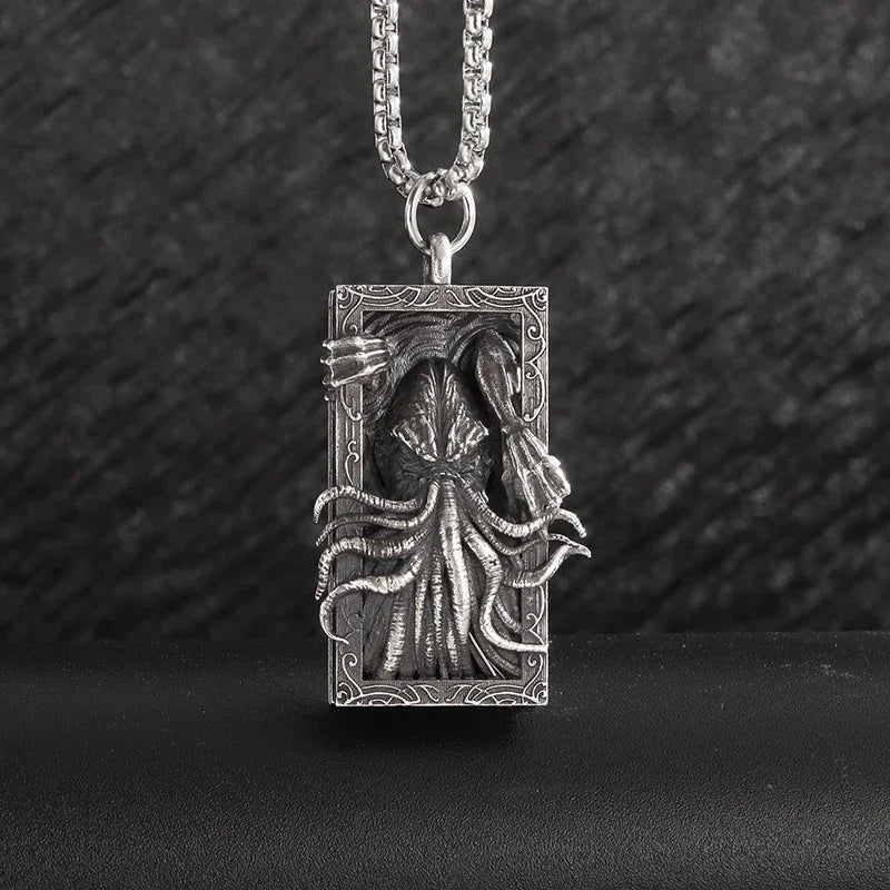 Gothic Skull Jesus Cross Necklace – Punk Catholic Amulet Jewelry for Men, Religious Pendant