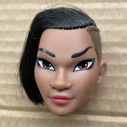 MC2 Doll Head & Movable Body Set — Dark Brown Skin Tone with Glasses Eyes, DIY Kids Toy Gift for Birthday & Christmas