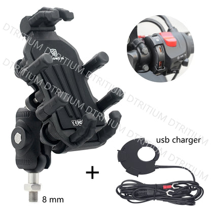 Aluminum Motorcycle Handlebar Phone Holder – Anti-Vibration Navigation & Mirror Mount Stand
