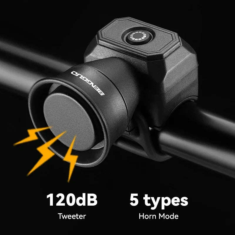 Bicycle Horn & Bell - Waterproof USB Rechargeable Electronic Bike Bell for Mountain Bikes, Scooters & Cycling