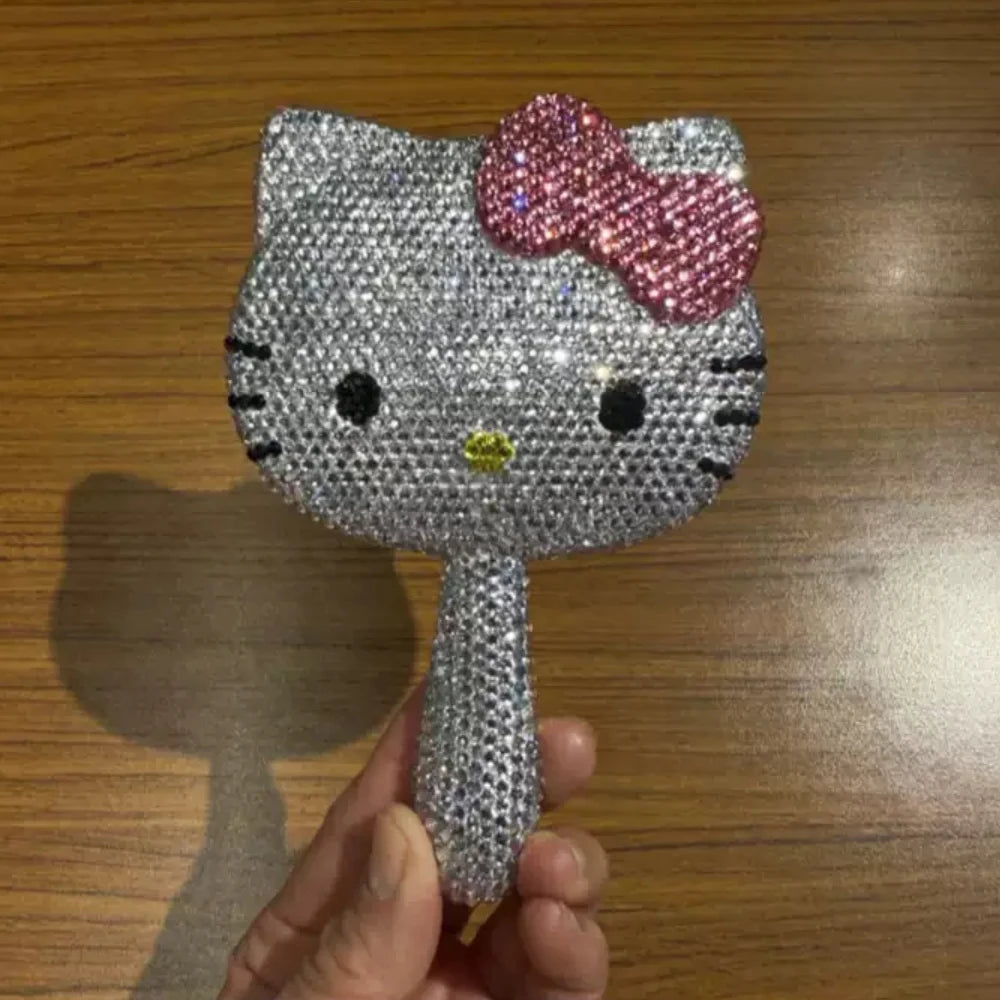Kawaii Crystal Rhinestone Handheld Mirror – Shiny Decorative Mirror for Girls’ Birthday & Living Room Decor