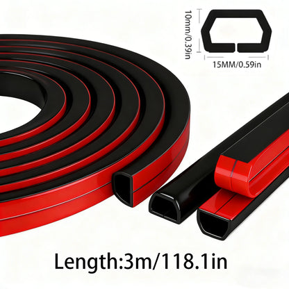 Cable Management Sleeve - 118" Self-Adhesive PVC Cord Hider for Wall & Floor, Insulated Wire Cover