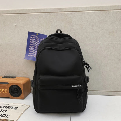 Large Capacity Black Backpack | Solid Color School & Travel Bag for High School & Middle School Students