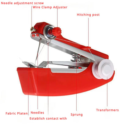 Portable Mini Manual Sewing Machine & Travel Sewing Kit - Handy Needlework Tool for Fabric & Clothes