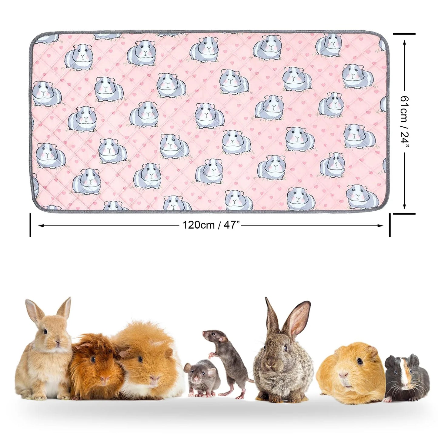 Guinea Pig Cage Mat – Washable Waterproof Absorbent Pee Pad & Non-Slip Bedding for Small Pets and Hamsters