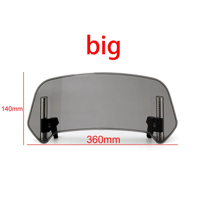 Universal Motorcycle Windshield Extension - Adjustable Clamp-On Windscreen Spoiler Deflector for All Bikes
