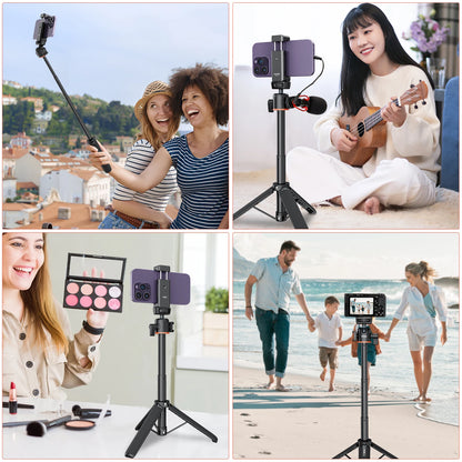 VRIG TP-08 TP-06 Tripod Stand Selfie Stick – Aluminum Alloy with 1/4 Inch Screw, Cold Shoe Mount & 360° Rotation, 1.5kg Load Capacity